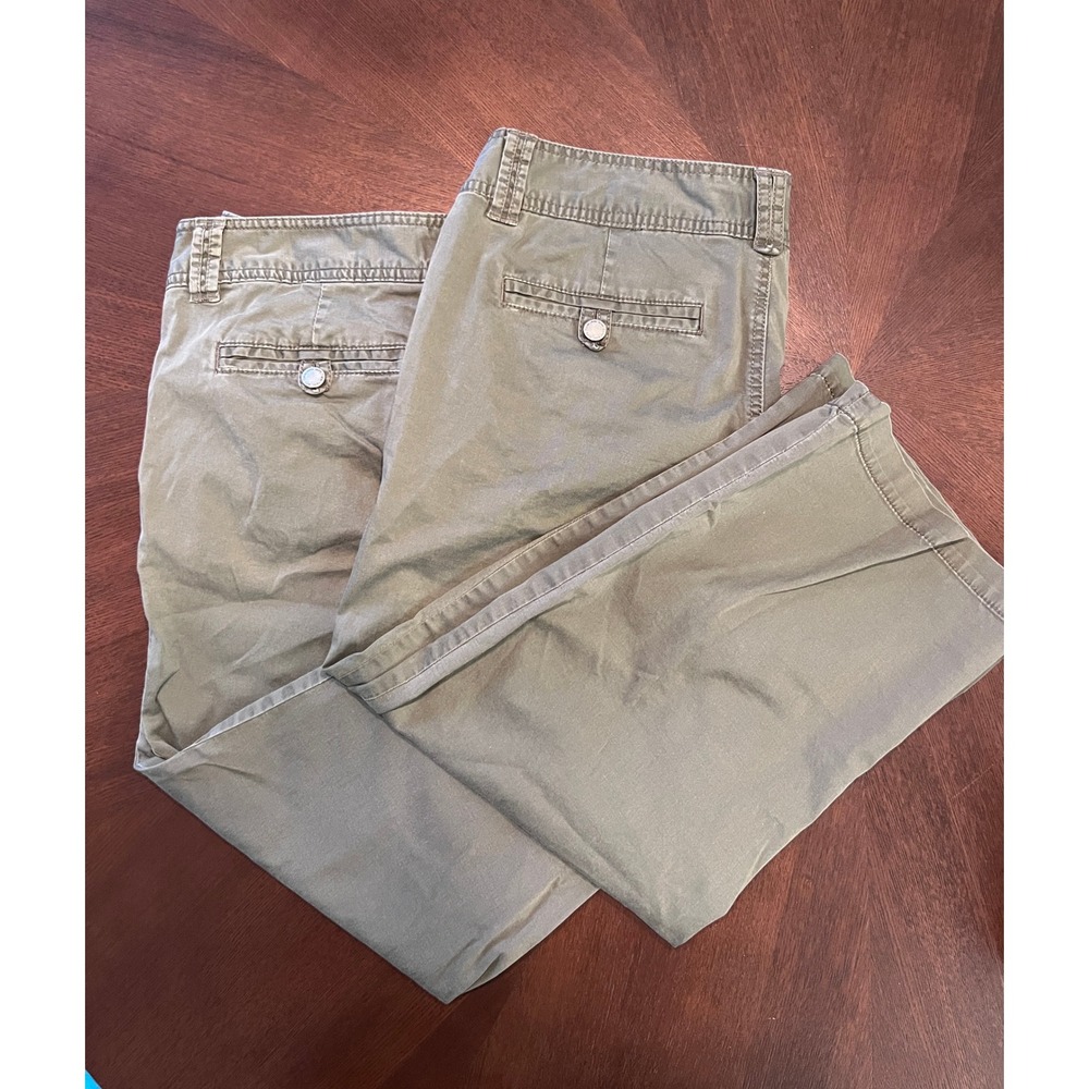 Lot 2 Calvin Klein Capri Pants Womens Size 8 Army Green Olive Khaki Utility NWOT